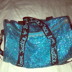 Sequin cheer/ overnight duffle bag.